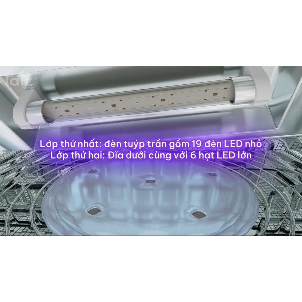 MÁY TIỆT TRÙNG SẤY KHÔ UVC LED FATZ BABY KING 2 FB4799BT