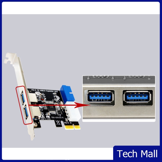 USB 3.0 PCI-E Expansion Card Adapter External 2 Port USB3.0 Hub Internal 19pin Header PCI-E Card
