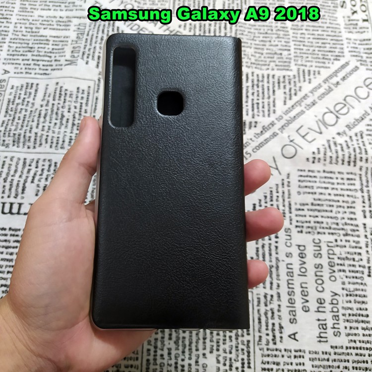 Bao Da Samsung Galaxy A7 2018 / A9 2018 Kiểu Dáng Gấp 2 Mặt Và Có Phối Ví Sang Trọng