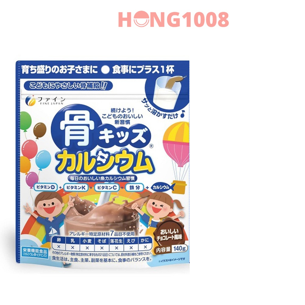 Bột Bone's Calcium for kids túi 140g bổ sung calcium canxi xương cá tuyết Nhật Bản