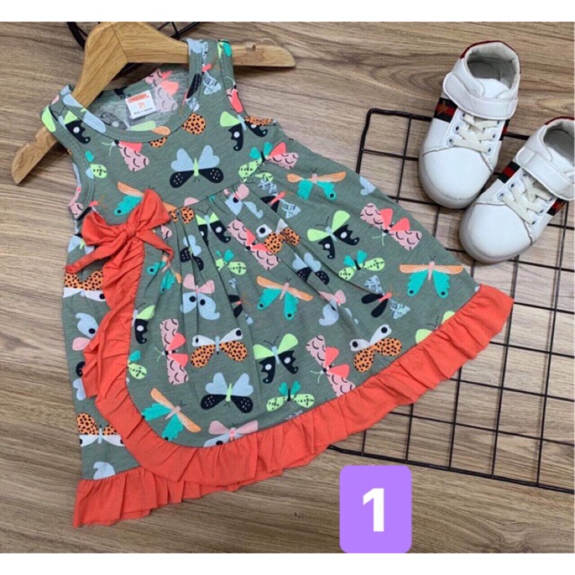 Đầm cotton bé gái size 8-22kg