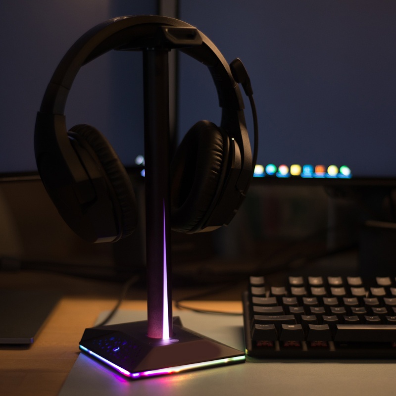 Giá Đỡ Tai Nghe Để Bàn Cao Cấp Cổng USB RGB
