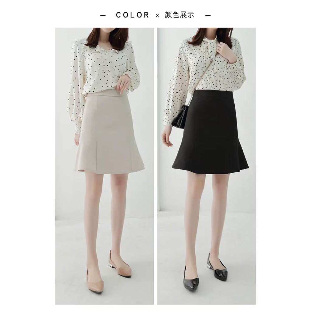 chân váy bút chì phối đuôi cá 55cm