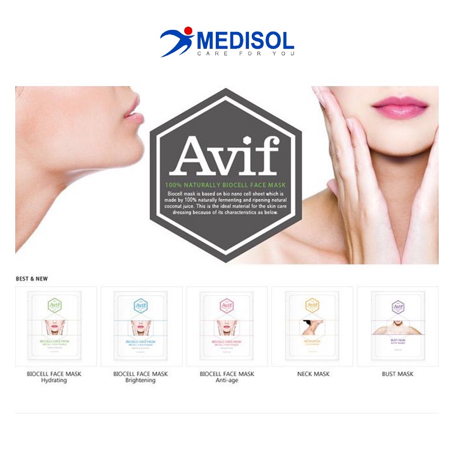 Mặt Nạ Chống Lão Hóa, Mặt Nạ Dừa - Avif Biocell Anti - Age Face Mask