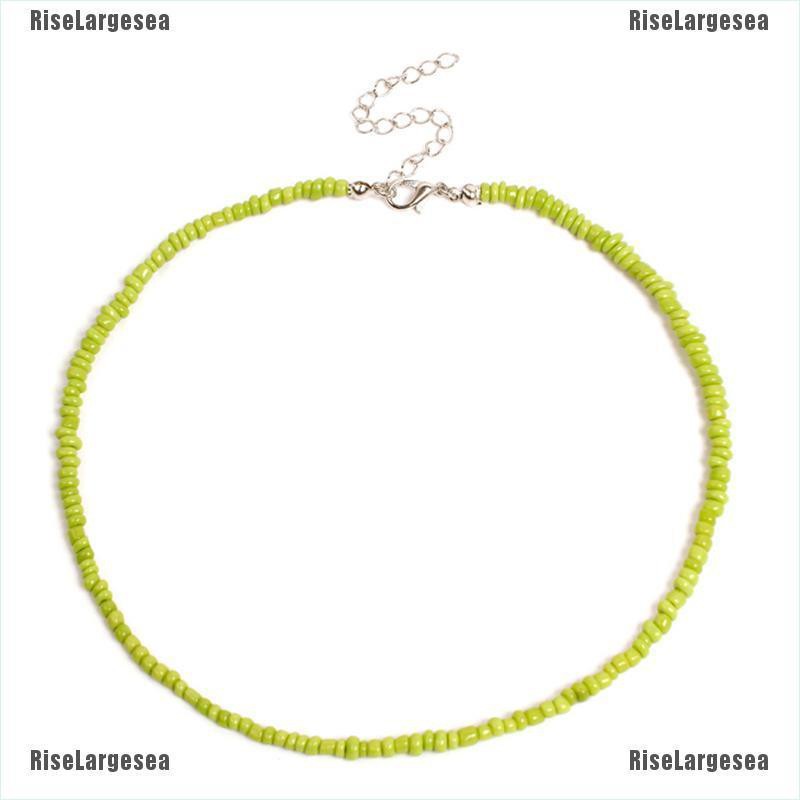 Vòng Cổ Choker Chuỗi Hạt Cầu Vồng Phong Cách Bohemian