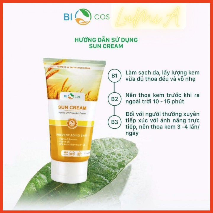 Kem chống nắng nâng tone,Kiềm dầu dành cho mọi loại da SPS 50+ LuMi.A
