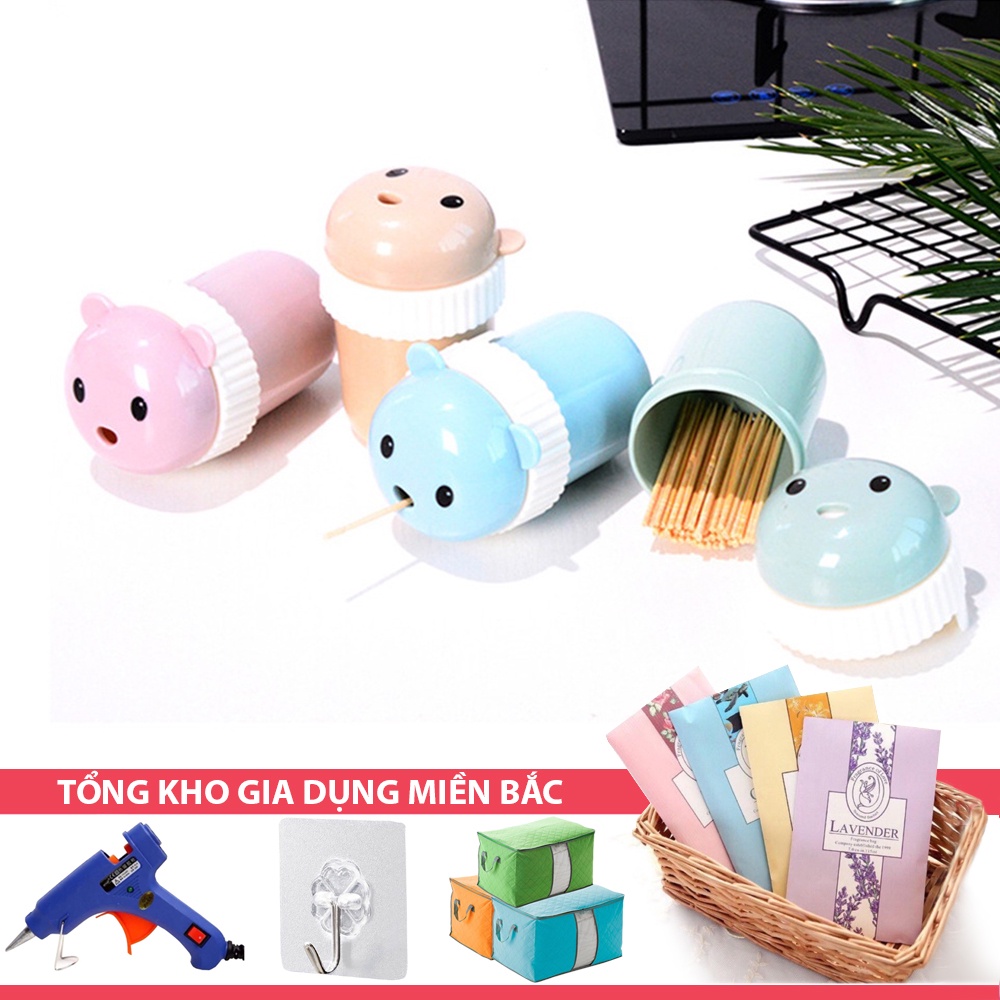 [Tổng Kho Sỉ] Hũ Ống Đựng Tăm Xỉa Răng Mặt Gấu Đáng Yêu CDS1087- Lọ Hình Tròn Decor Bàn Ăn