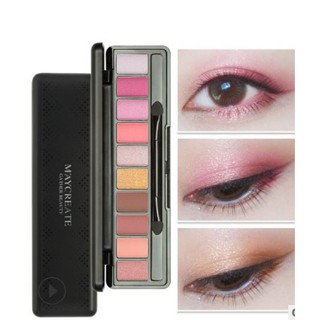 Bảng phấn mắt Maycreate khay 10 màu siêu xinh, có gương + 2 cọ