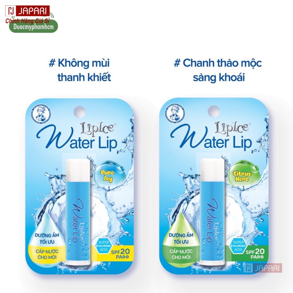 Son Dưỡng Môi Lipice Water Lip Không Màu CHÍNH HÃNG Không Mùi / Thảo Mộc Cấp Ẩm Chống Nắng Chăm Sóc Da Môi ROHTO JAPARI