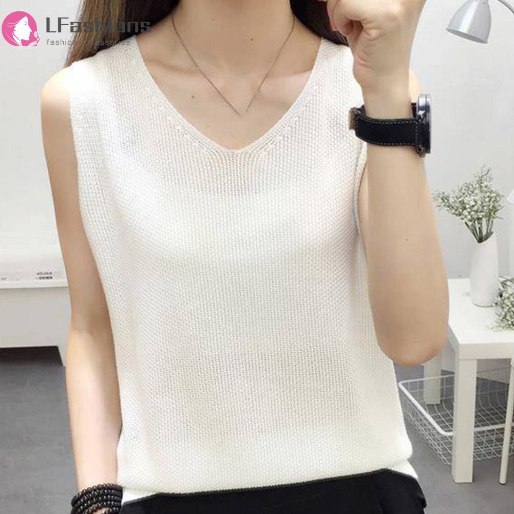 Áo nữ không tay cổ chữ V thời trang quyến rũ | BigBuy360 - bigbuy360.vn