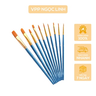 Bộ 10 Cọ Vẽ Màu Nước, Cọ Vẽ Acrylic, cọ vẽ cao cấp