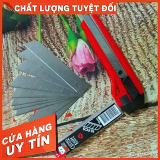 Combo: dao rọc giấy lớn & 10 lưỡi dao rọc giấy lớn 18mm