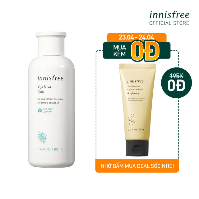[Mã FMCGMALL -8% đơn 250K] Nước cân bằng chăm sóc da mụn innisfree Bija Cica Skin 200ml
