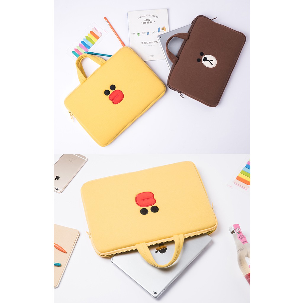 Túi chống sốc Laptop Macbook Laptop gấu Brown Hàn Quốc (có quai)