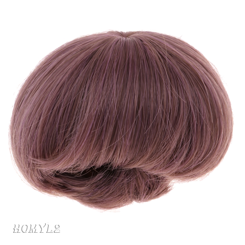 1/3 BJD Doll Wig Short Curly Hair Wig for Dolls DIY Making Supplies Brown