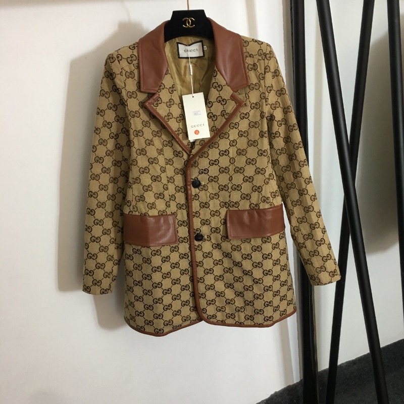 áo khoác mỏng dài tay áo khoác kaki toàn thân in logo chữ G đôi gucci GC GG