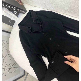 ĐẦM BODY ĐEN TAY DÀI CỔ SƠ MI