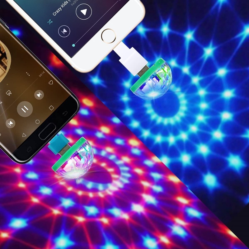 Đèn LED DJ Mini USB 5V Hình Quả Cầu Pha Lê Lãng Mạn Thông Dụng Cho Nhà Ở