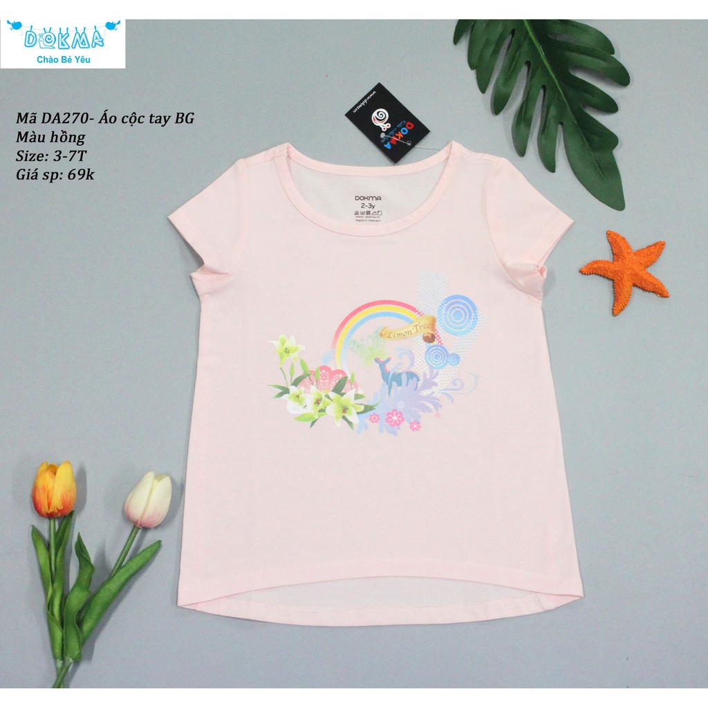 Áo cộc tay Bé Gái Dokma (size 4y và 7y)