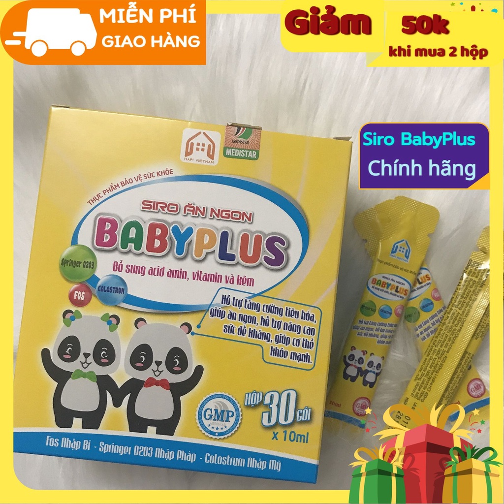 Combo 2 hộp SIRO ĂN NGON BABYPLUS  Siro Ăn Ngon Baby Plus giúp tăng cường tiêu hóa, giúp trẻ ăn ngon, cơ thể khỏe mạnh