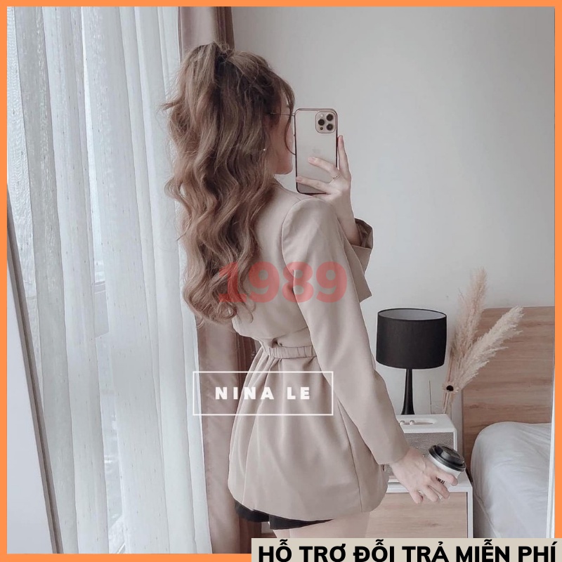 Set áo vest blazer kèm đai màu nâu và đen sang trọng cho nữ THỜI TRANG 1989 | WebRaoVat - webraovat.net.vn