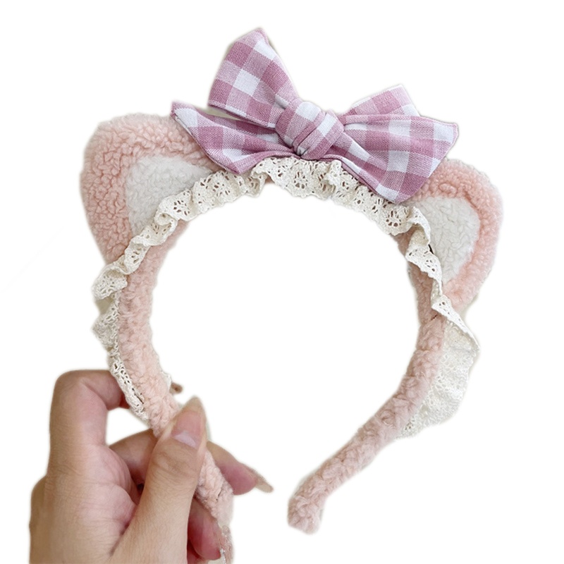 Băng Đô Tai Mèo Phối Ren Đính Chuông Phong Cách Lolita