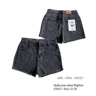 Quần short jean xám tua lai bigsize 32-36