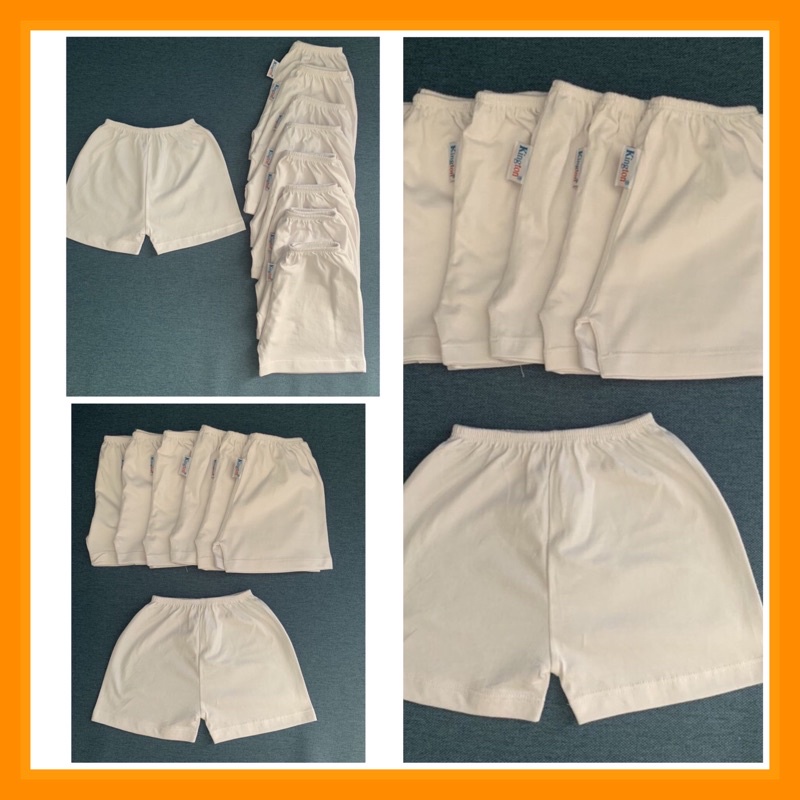 Quần đùi cho bé từ sơ sinh đến 17kg, quần thun ngắn màu trắng lưng thun co giãn chất cotton mềm mát cho bé mặc nhà