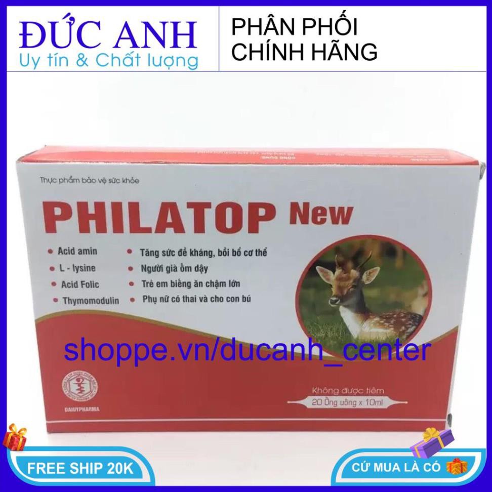 Philatop New Đại Uy ống nhựa, dùng cho trẻ biếng ăn chậm lớn (hộp 20 ống)