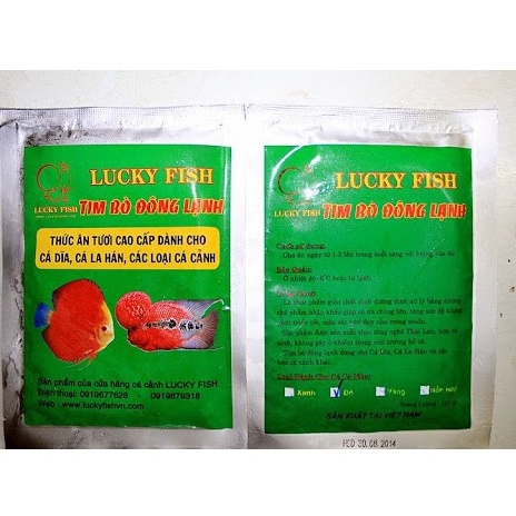 Thức ăn TIM BÒ - TRÙNG HUYẾT cho cá cảnh lên màu đẹp.