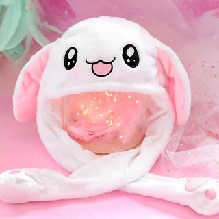 Mũ tai thỏ phối 2 dây dài dễ thương hóa trang