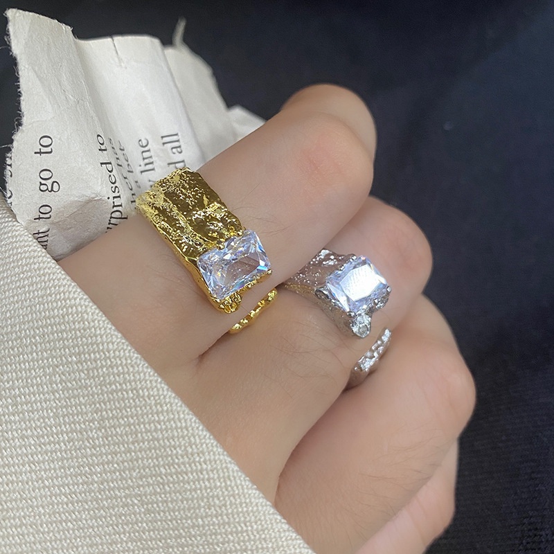 Nhẫn Hở Đính Đá Zircon Kiểu Dáng Sang Trọng Cho Nữ