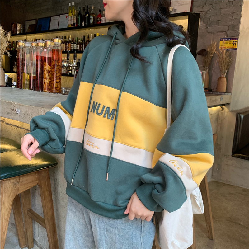 Áo hoodie tay dài dáng rộng thời trang mùa thu cho nữ