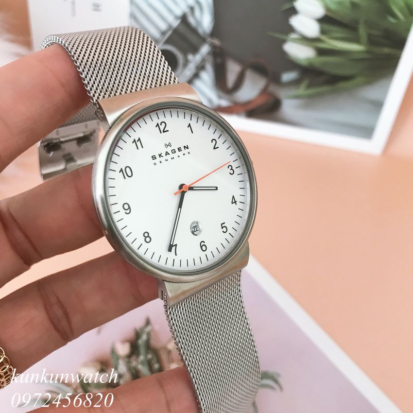 Đồng Hồ Nam Skagen SKW6025 Dây Thép Lưới 40mm Fullbox Hãng