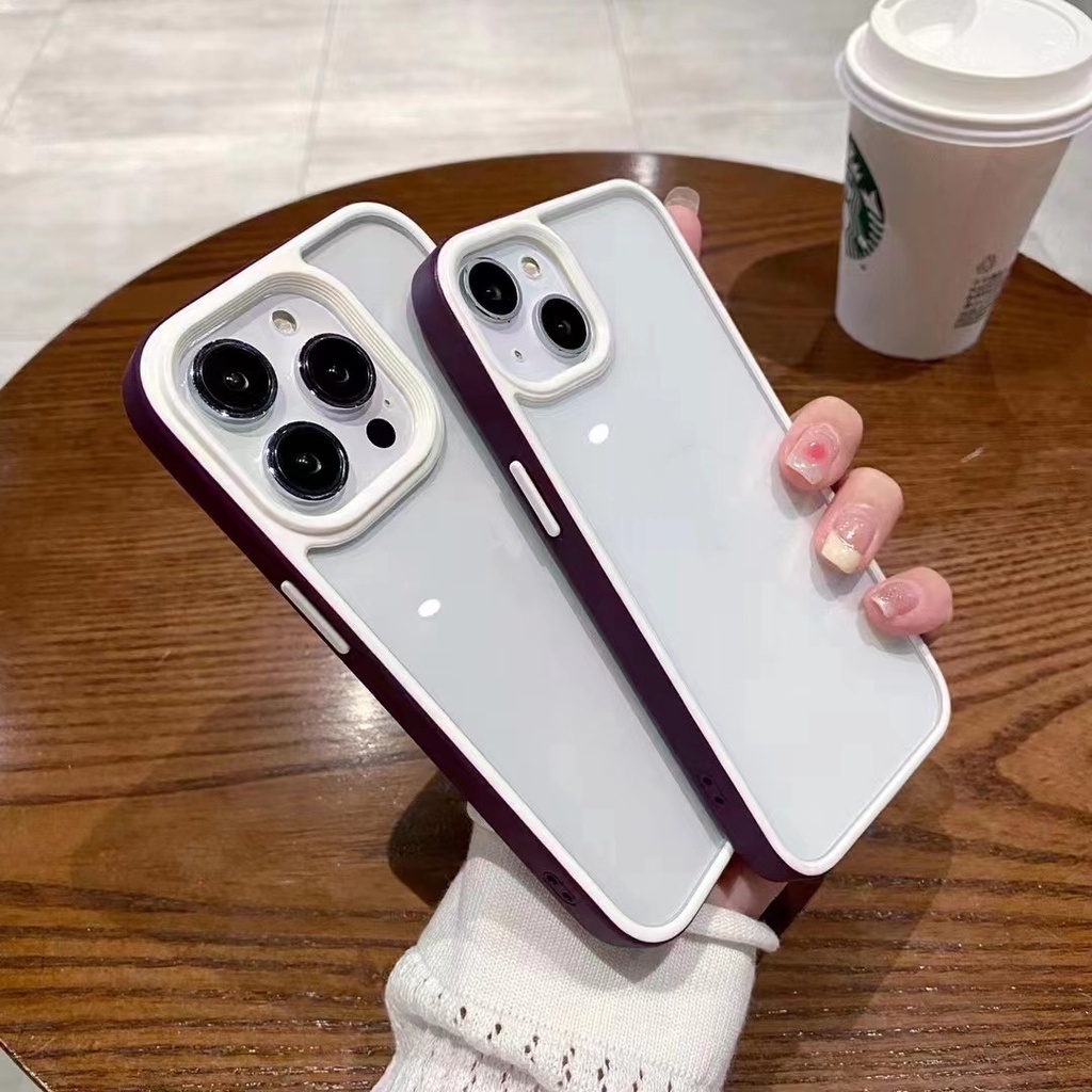 Ốp Điện Thoại Acrylic Trong Suốt Chống Rơi Sang Trọng Cho iPhone 14 13 12 11 Pro Max 14 Plus