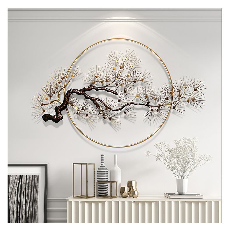 Decor sắt nhành cây hoa vàng 3D thương hiệu Bisa mã 2088