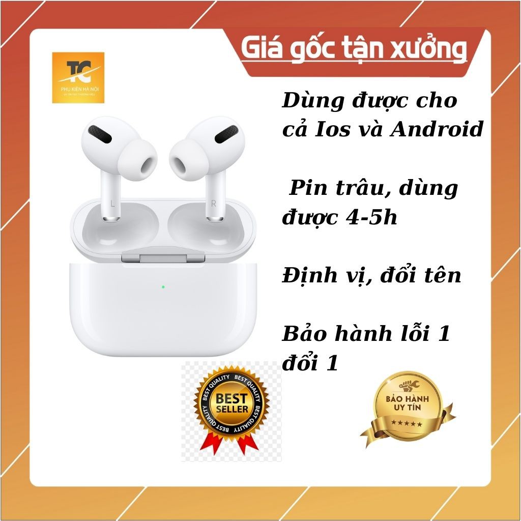 Airpods phiên bản tai nghe Pro .Hỗ trợ bảo hành 1 đổi 1 toàn quốc, tặng kèm cáp sạc, dùng được cho cả Android và IOS | BigBuy360 - bigbuy360.vn