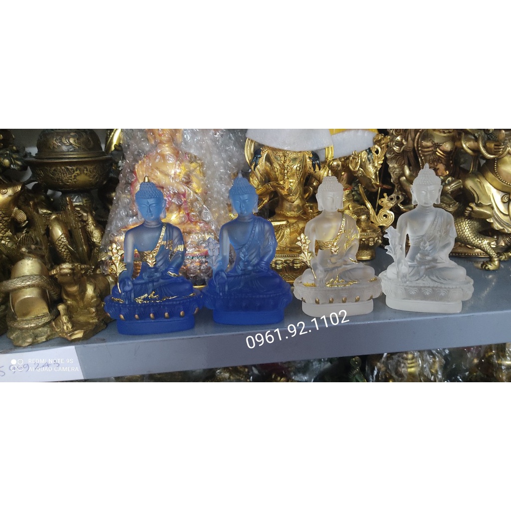 Tượng phật dược sư trắng lưu ly cao 13cm mật tông tây tạng bán tượng đồ thờ cúng