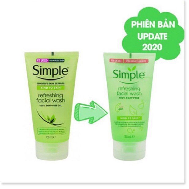 Sữa rửa mặt SIMPLE gel kind to skin bill 4 date 4 năm 150ml Giúp làm sạcg sâu da | BigBuy360 - bigbuy360.vn