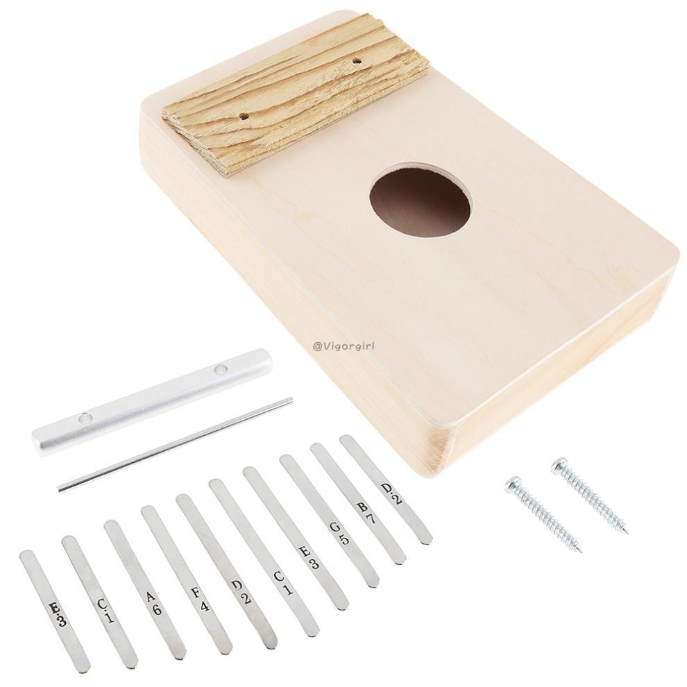 VG 10 phím Kalimba Thủ công DIY Kit Basswood Finger Thumb Piano