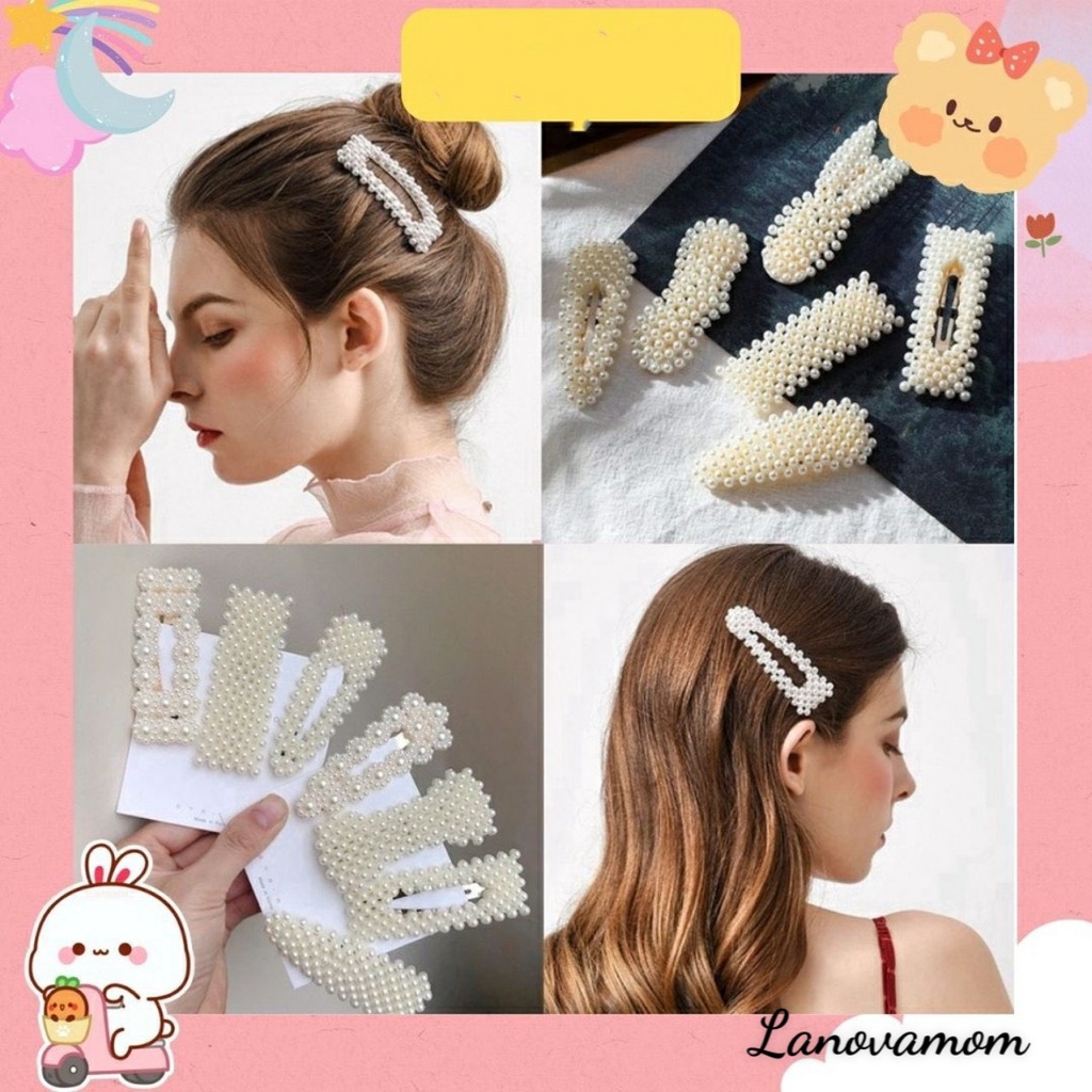 Kẹp Tóc Mái Đính Hạt Hót Trend Phong Cách Hàn Quốc Xinh Xắn