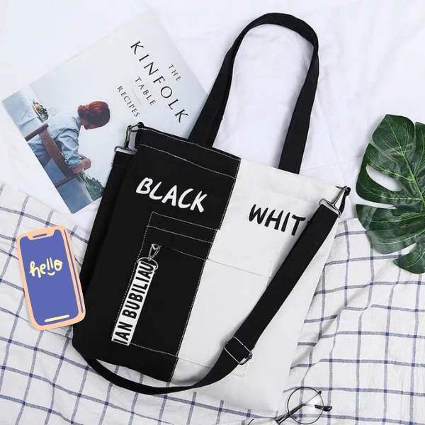 (MẪU 10)Túi Tote Nữ Phối Nữa 2 Màu Phong Cách Hàn Quốc Store4girls