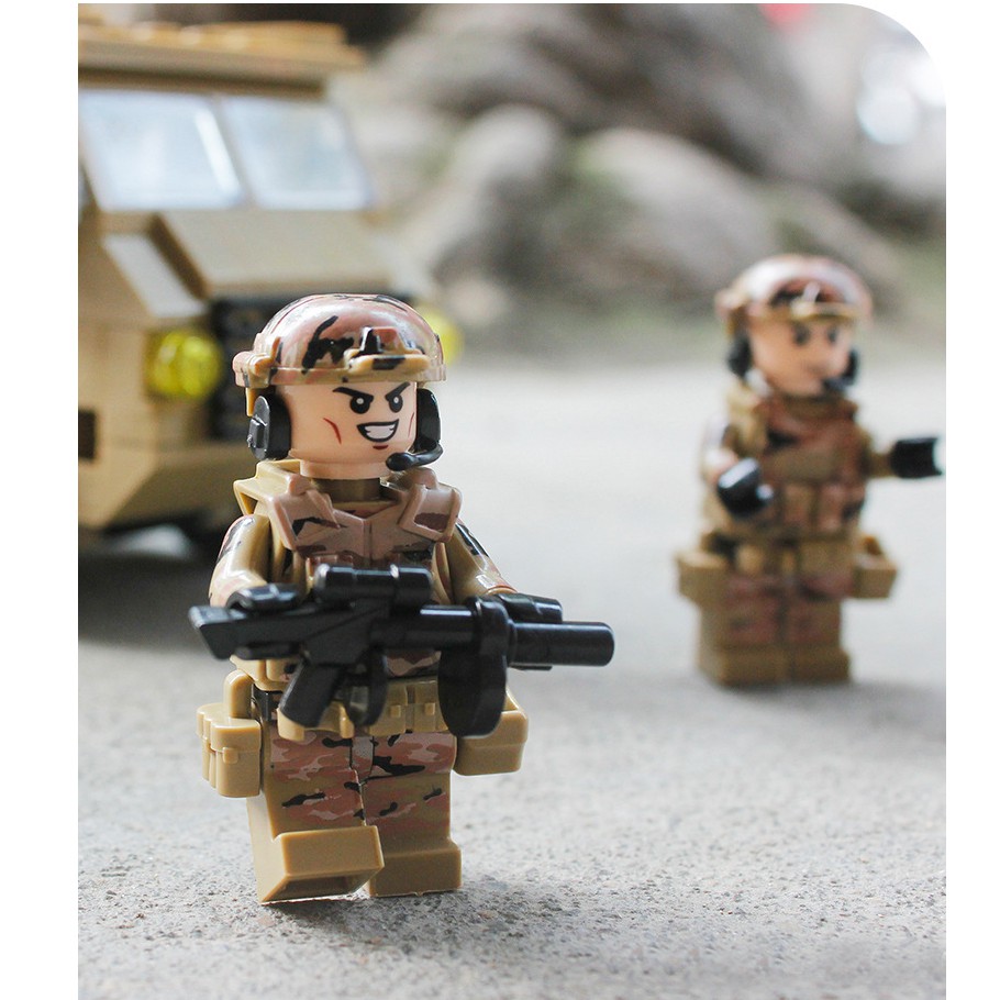 Đồ chơi lắp ráp Lego Xếp Mô Hình Xe Tải logo Army Kazi KY 84093