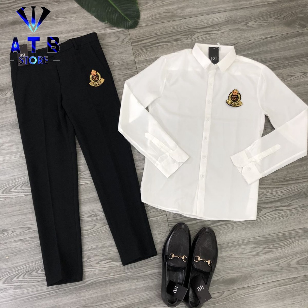 ComBo Rẻ Nhất Thị Trường] Quần âu + Sơ mi thêu họa tiết Kim Sa mới nhất 2020 atb.shop xưởng may nam