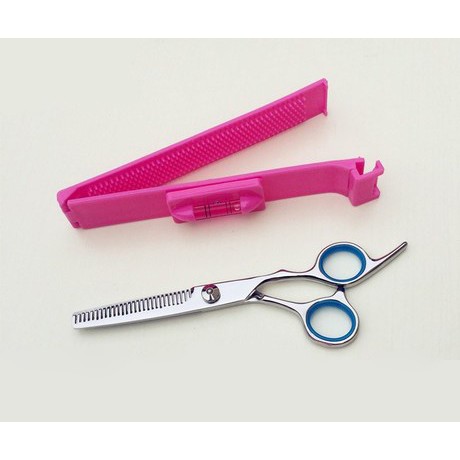 Kéo tỉa tóc (tay xanh) + kẹp đo cắt tóc tại nhà