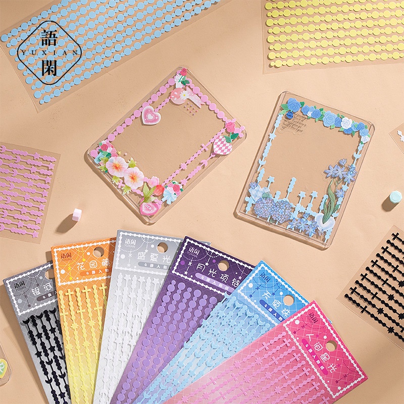 Set 4 Miếng Dán Trang Trí Khung Ảnh Phối Dây Xích Lấp Lánh