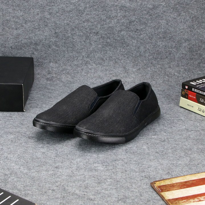 Giày lười vải nam full đen TS212 Tronshop | BigBuy360 - bigbuy360.vn