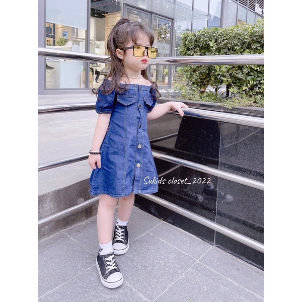 Váy jeans 22 cực xinh xắn và chất cho bé gái - VJ22