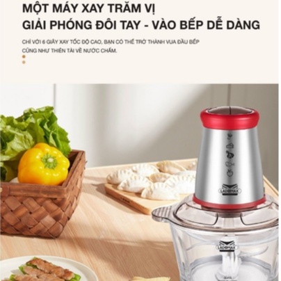 Máy xay thịt Ladomax Ha-333 cối thủy tinh dung tích 2L công suất 400W - Hàng chính hãng BH 12 tháng