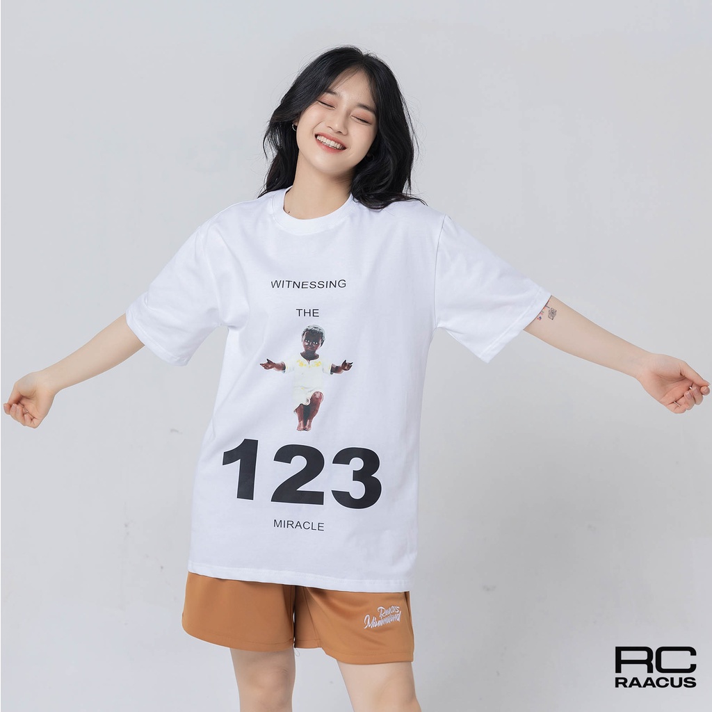 Áo thun 123 MARICLE PATOI.STUDIO , Áo thun unisex nam nữ form rộng oversize chất liệu 100% Cotton